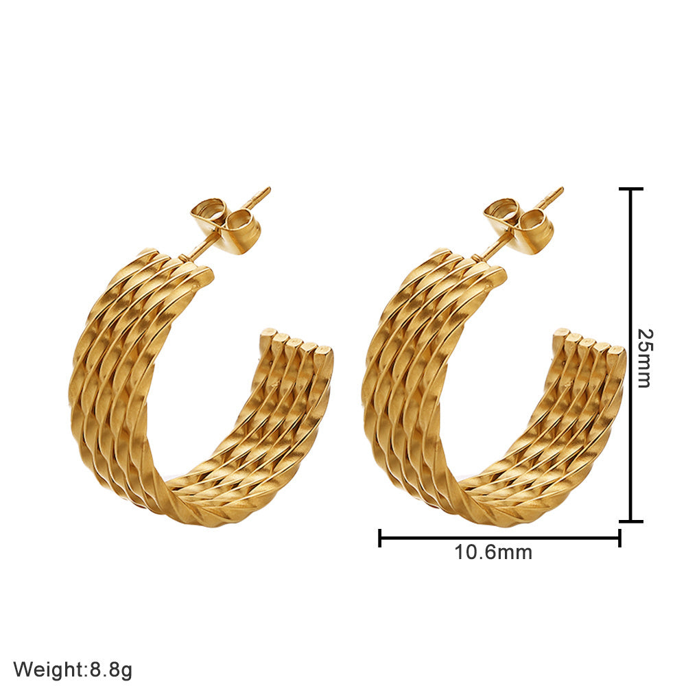 Chic Chunk Hoop Earrings - ILA1042