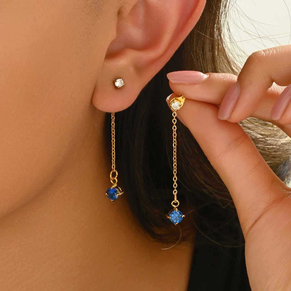 Sapphire Sparkle Earrings - ILA142