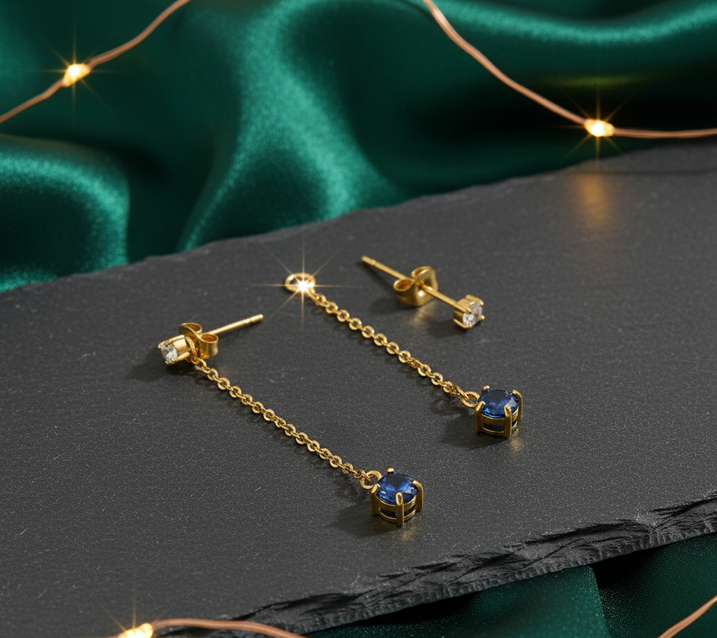 Sapphire Sparkle Earrings - ILA143