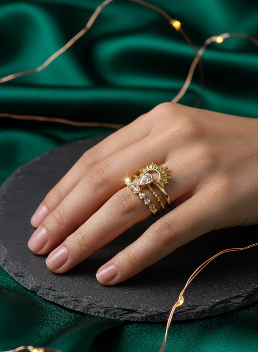 Sunrays Ring Set - ILA1522