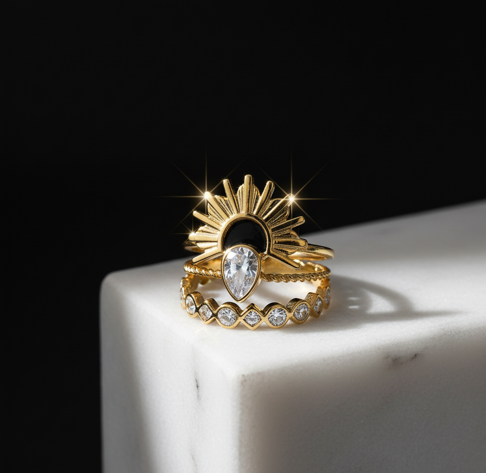 Sunrays Ring Set - ILA1523