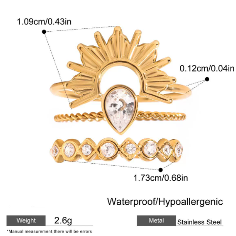 Sunrays Ring Set - ILA1526