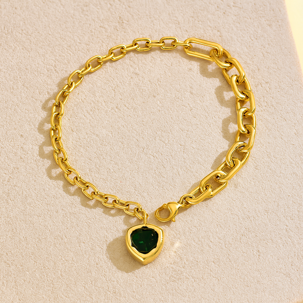 Emerald Charm Bracelet - ILA163