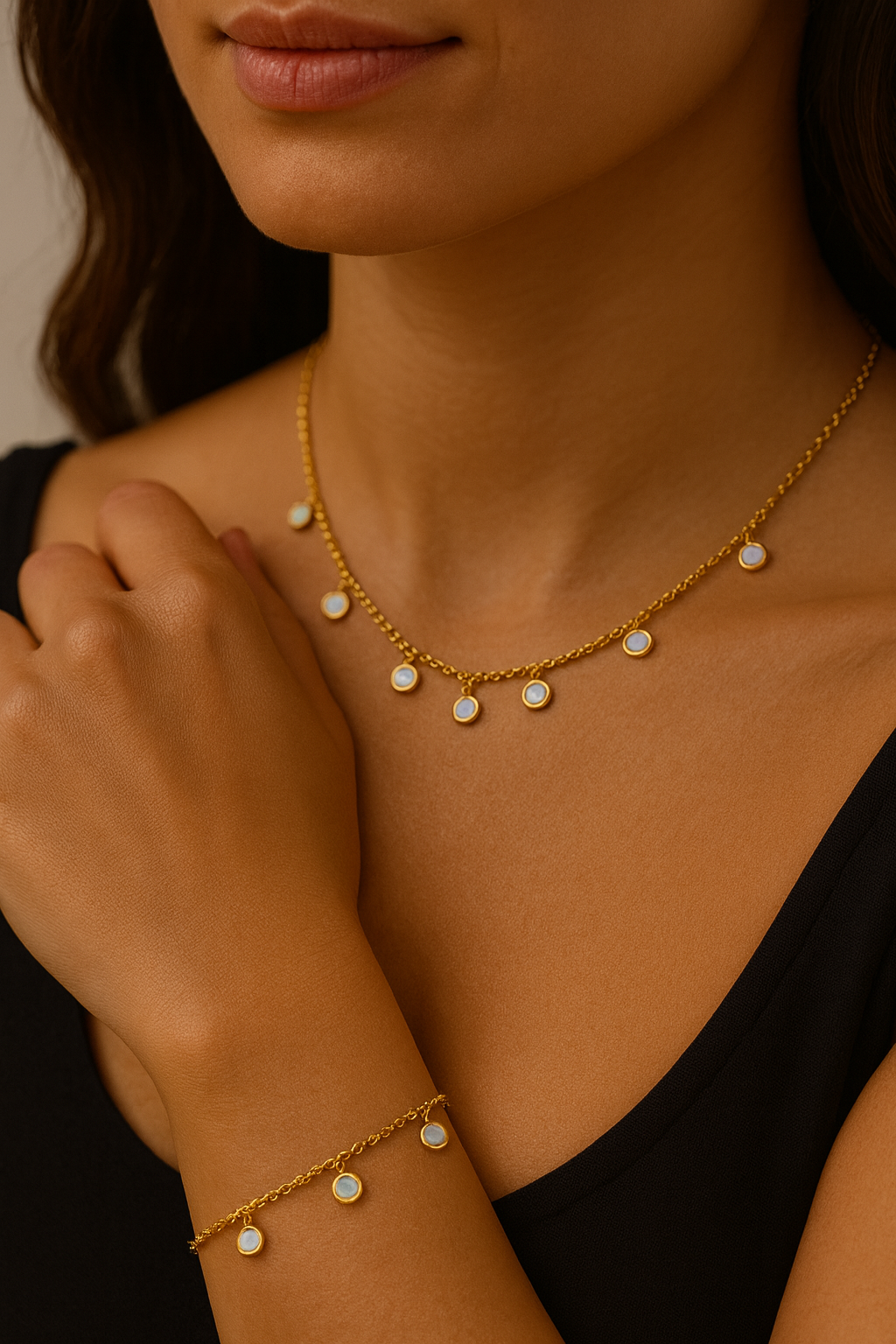 Pearly Charm Necklace Set - ILA305