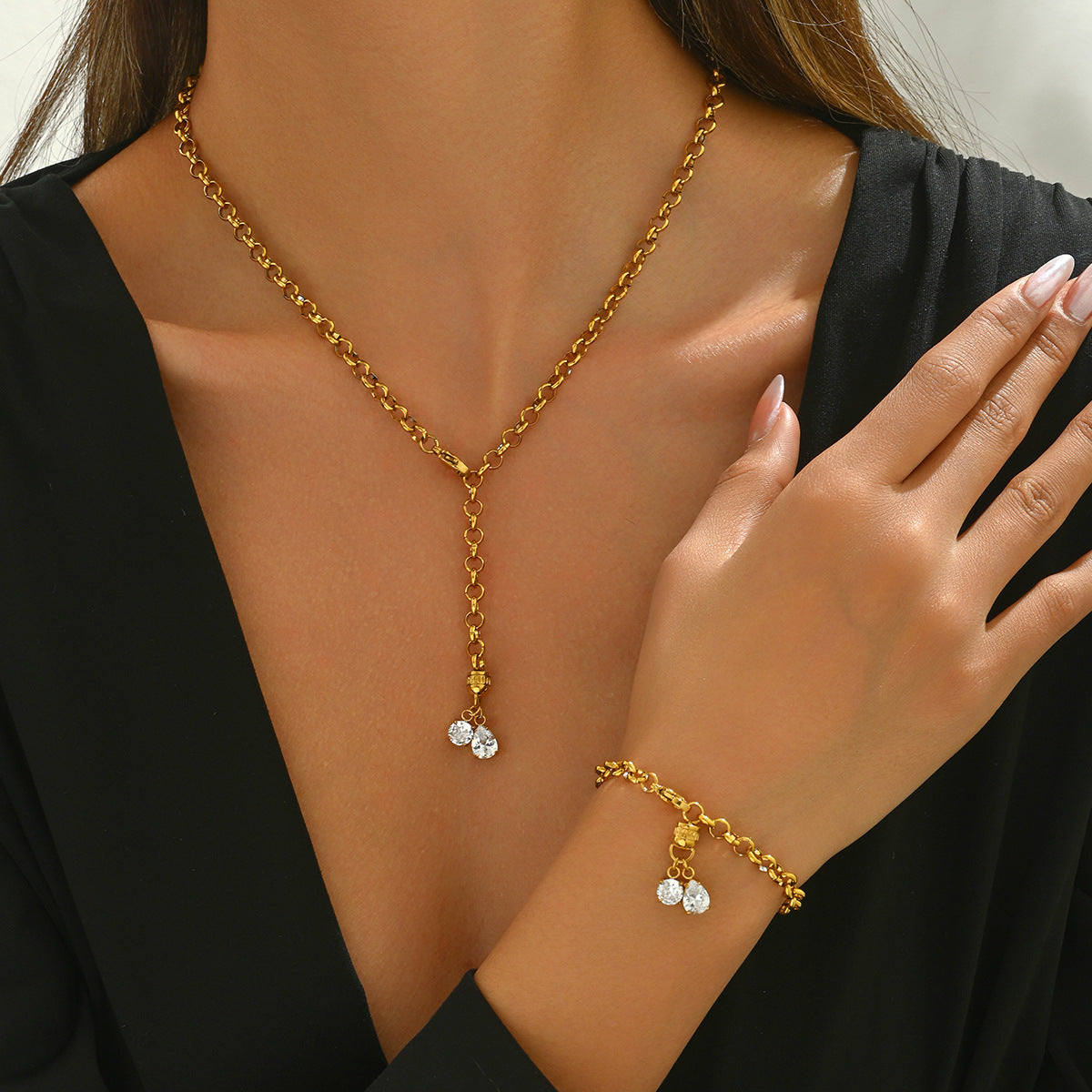 Twin Crystal Necklace - ILA91