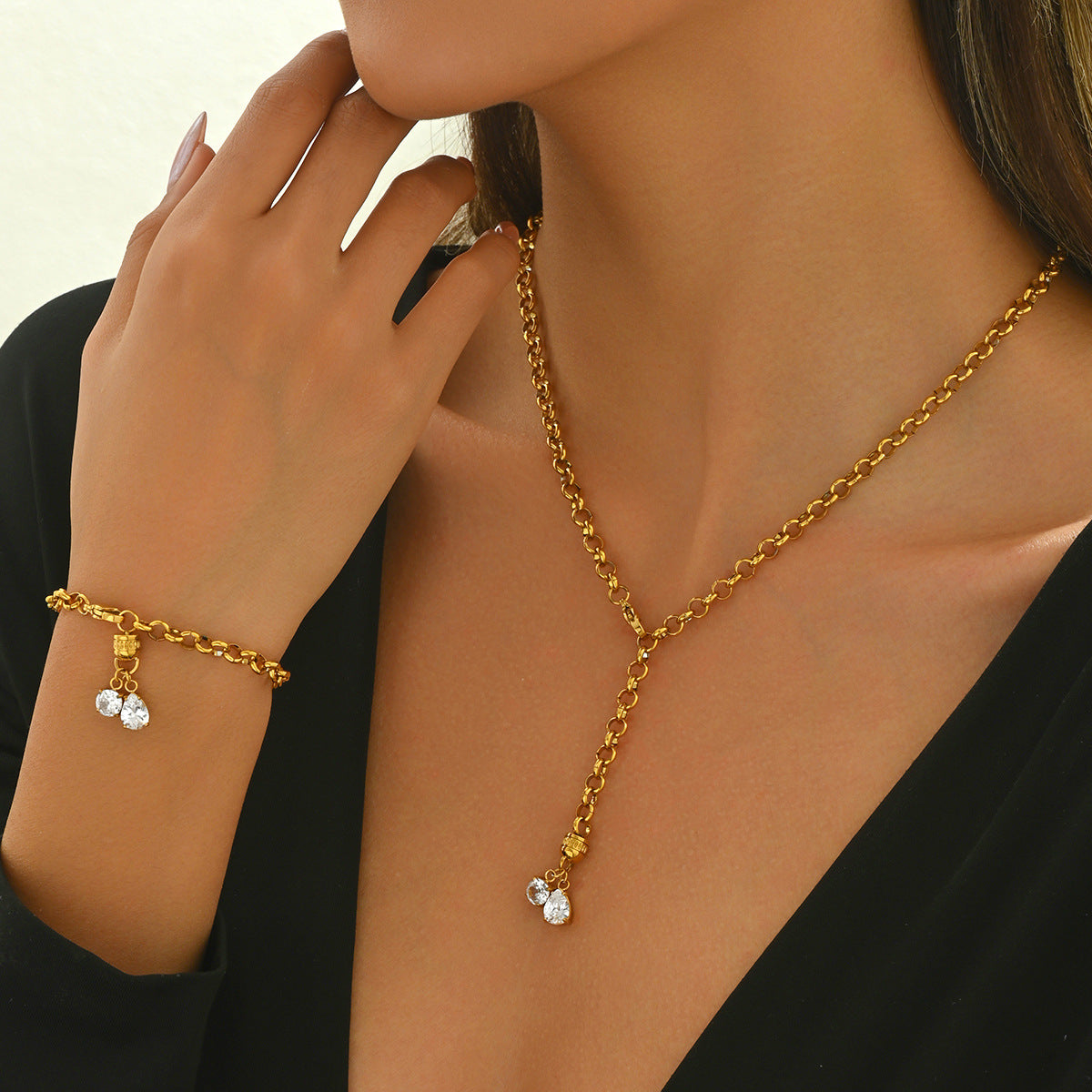 Twin Crystal Necklace - ILA94